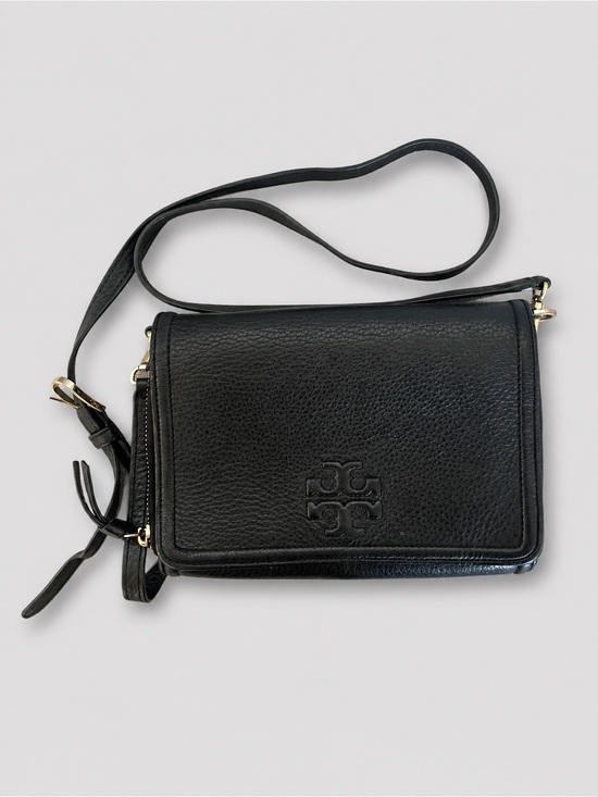 Tory Burch Handbags - Tory Burch Black Pebbled Leather Crossbody with Gold Hardware